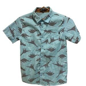 Beverly hills polo club dinosaurs button down boys shirt size 12